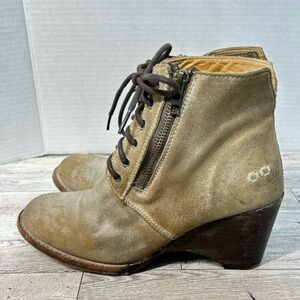 Bed Stu Brown Lace-Up Ankle Booties